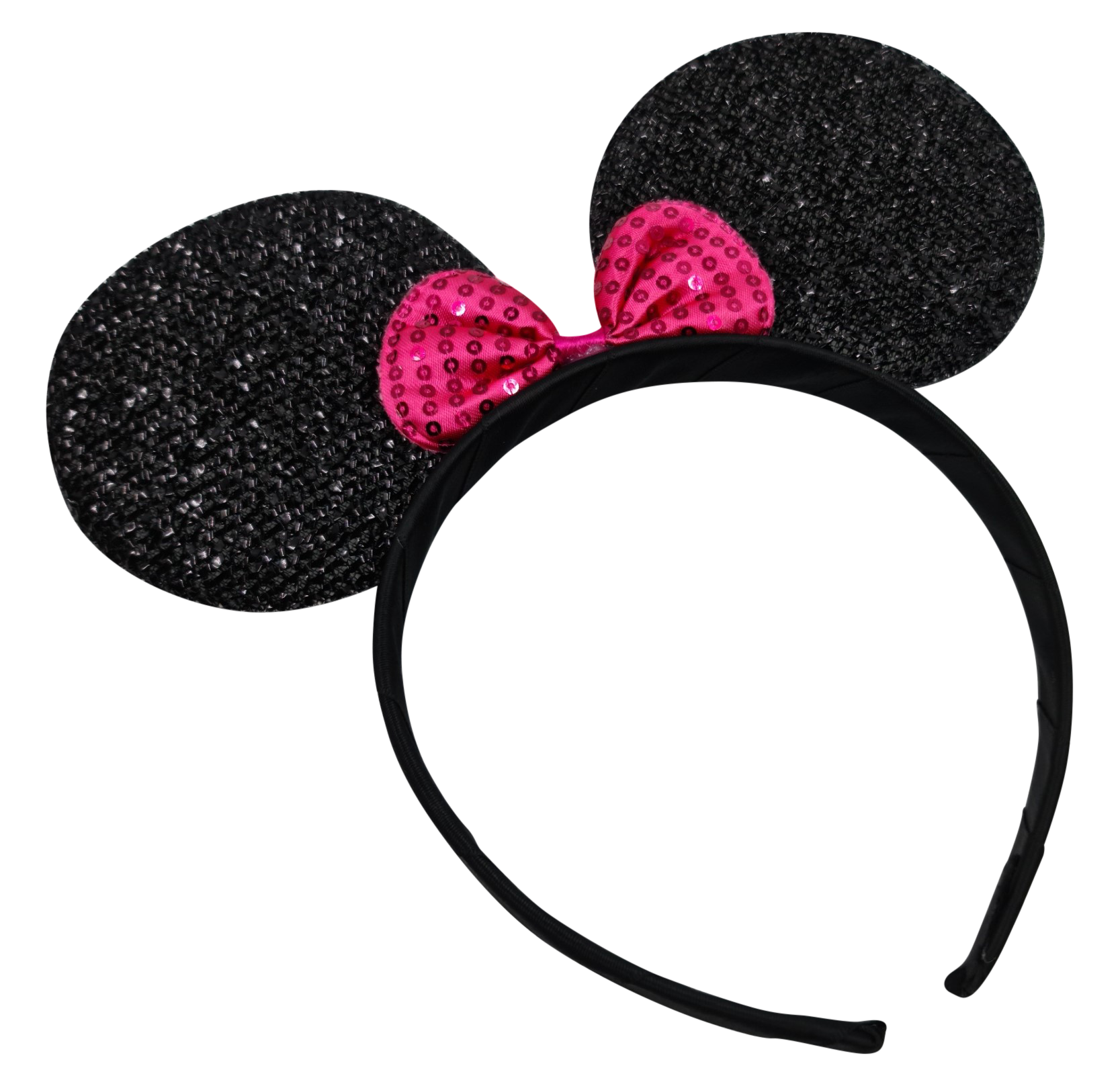 Black Minnie Mouse Glitter Ears Headband - Evelay