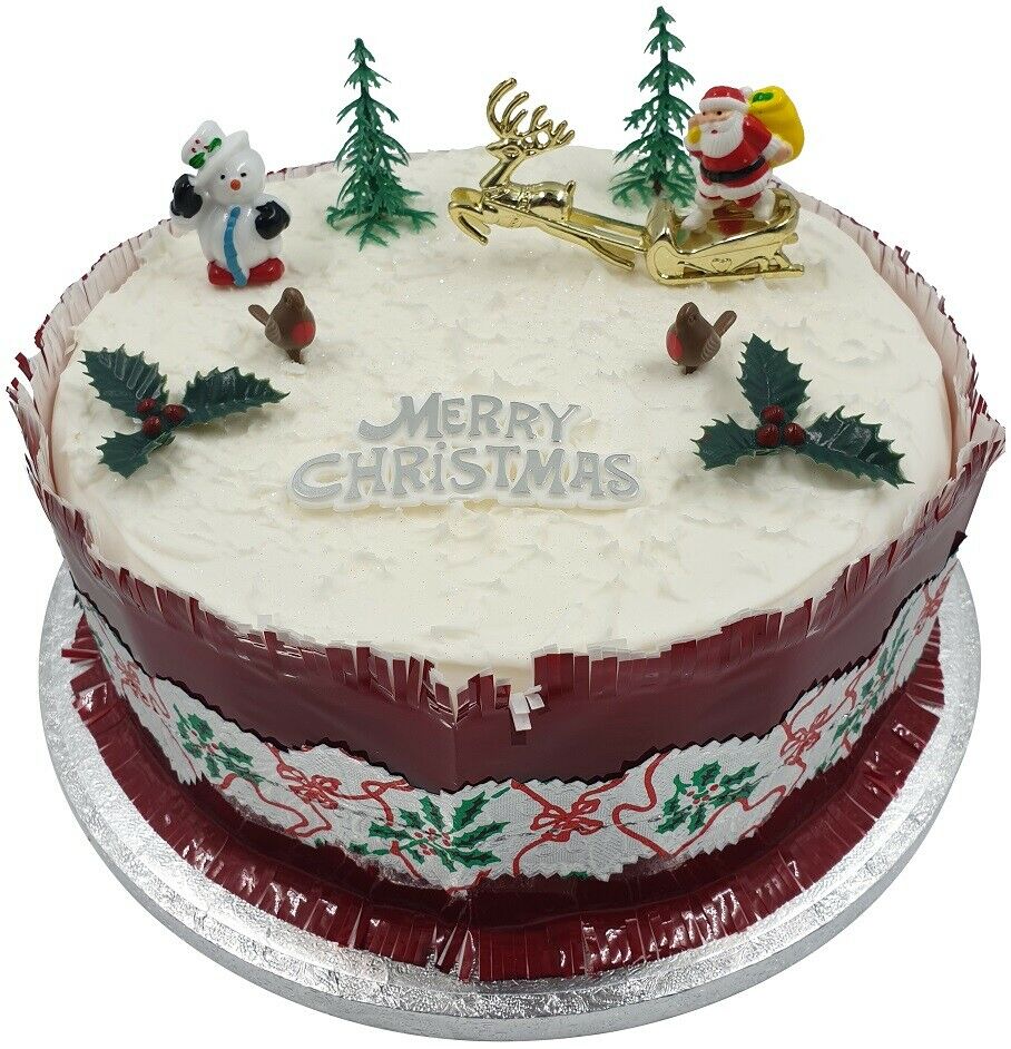 9 Piece Christmas Cake Toppers  Evelay