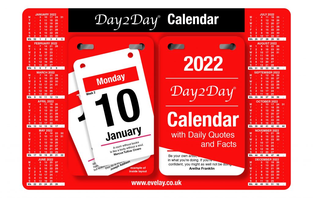 2022 Day To View Quotes & Facts Calendar Evelay