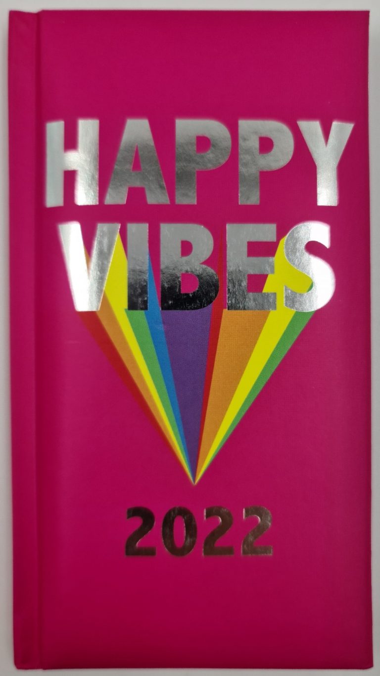 2022 Slim Week To View Diary Happy Vibes Design - Evelay