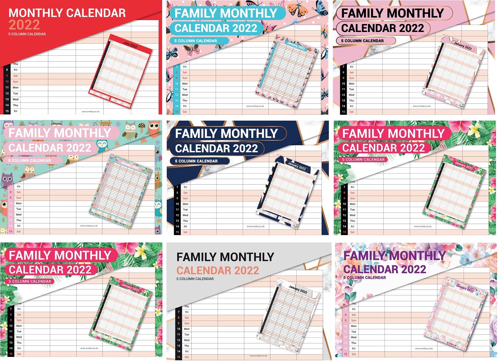 2022 Family Calendars 