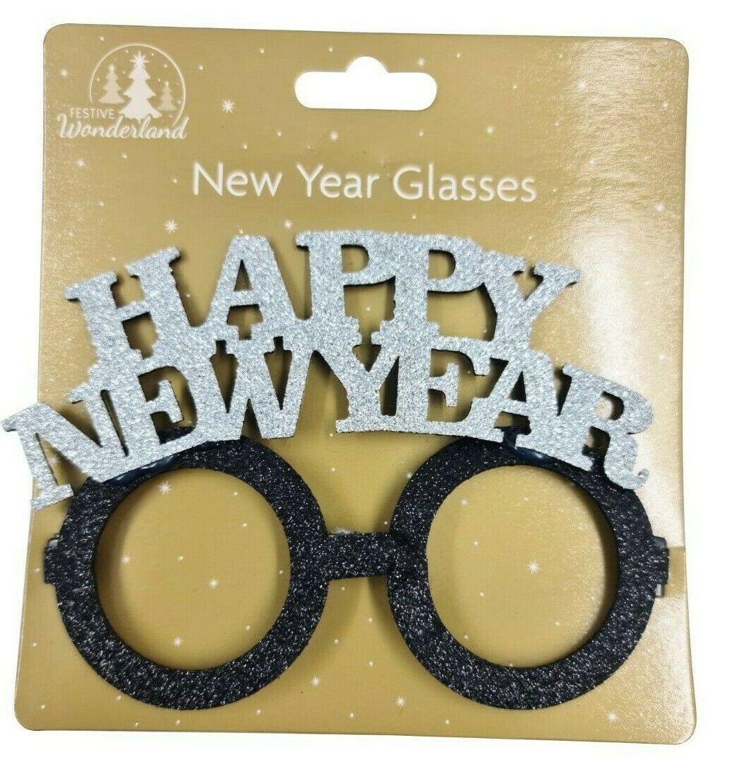 Silver Happy New Year Glasses Evelay