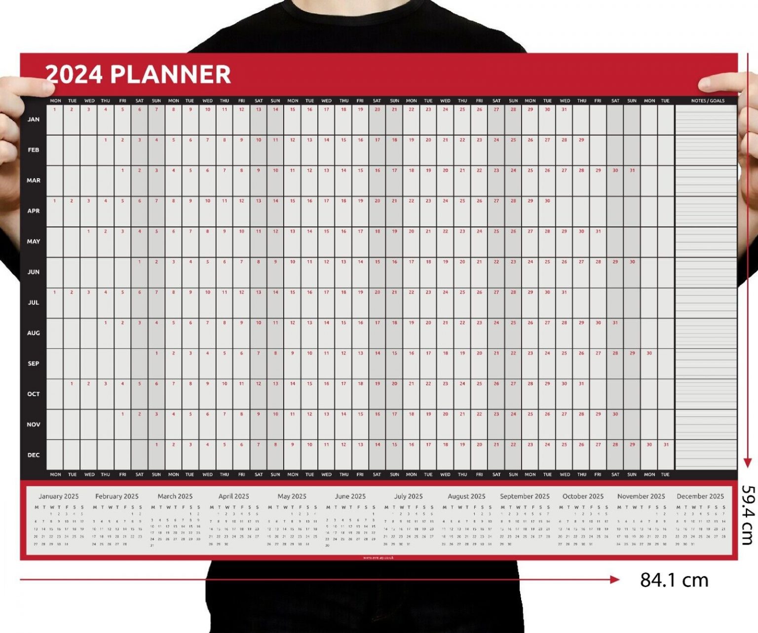 A1 2024 Wall Planner Evelay