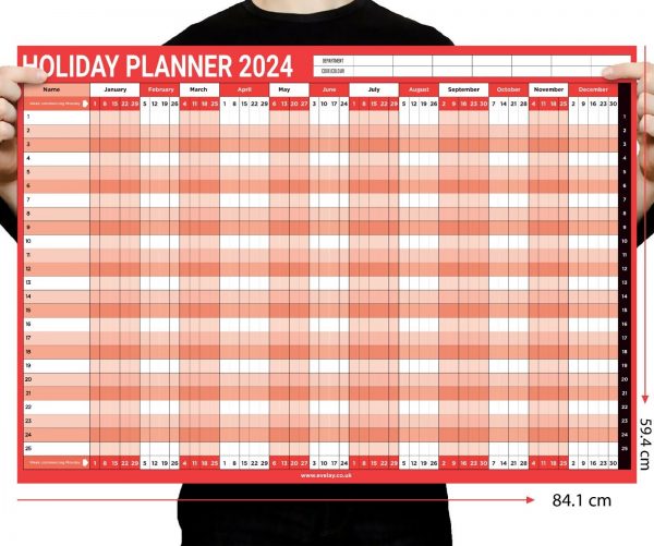 2024 A1 Holiday Wall Planner Evelay