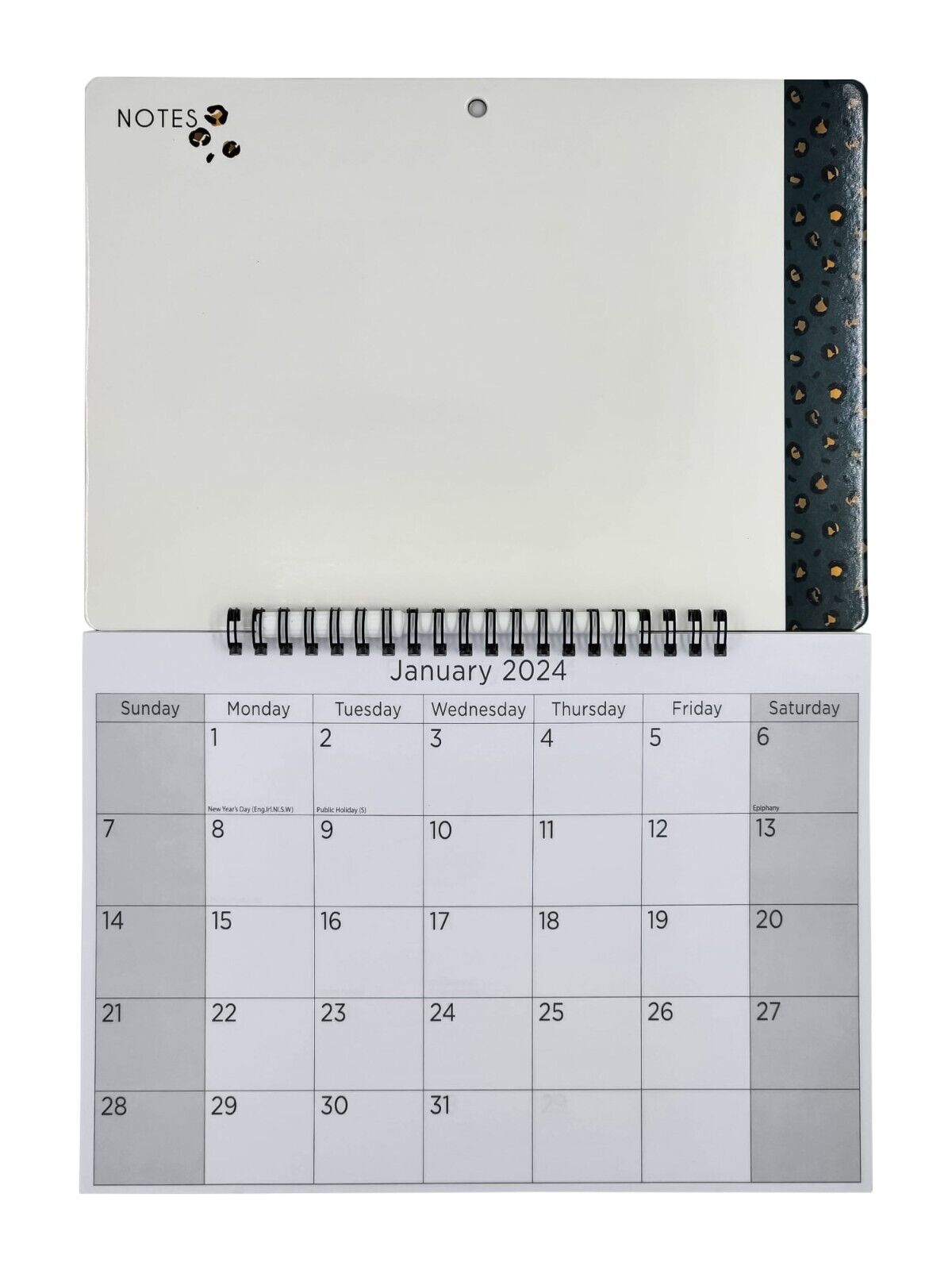 2024 Monthly Memo Board Wall Calendar Leopard Print Design Evelay