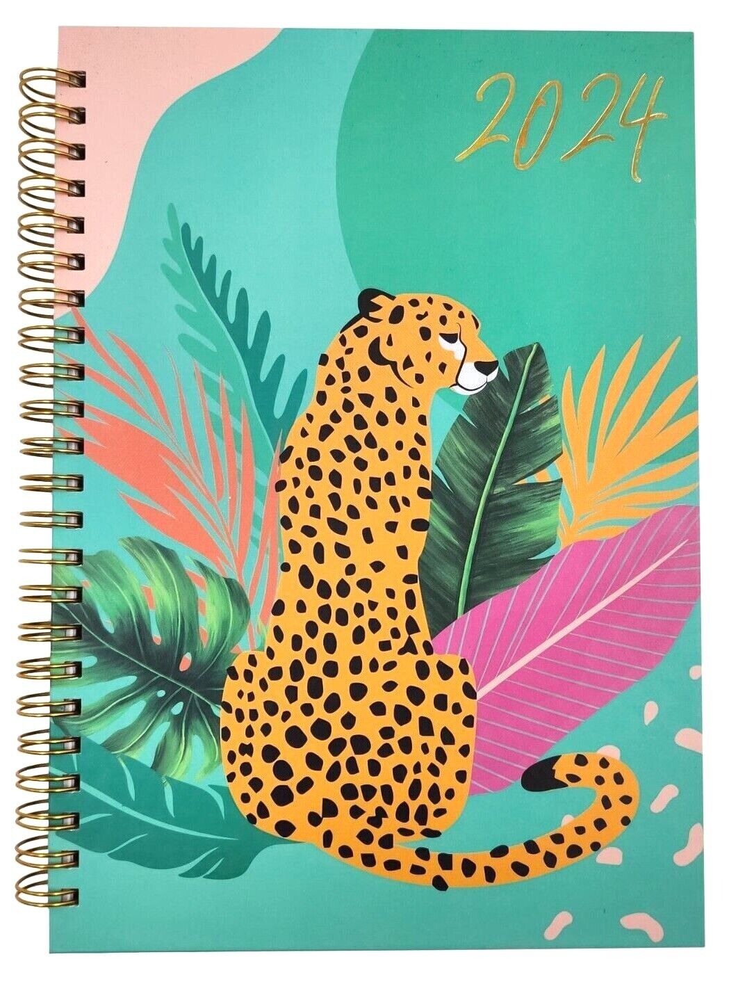 2024 A5 Leopard Design Wiro Diary Evelay