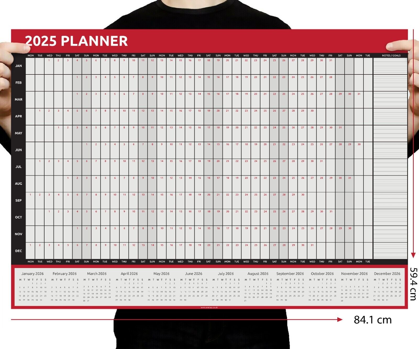 A1 2025 Wall Planner Evelay