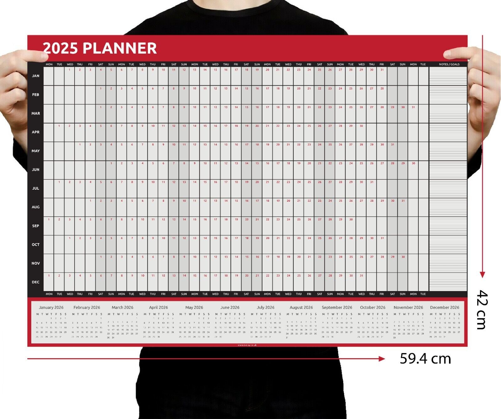 A2 2025 Wall Planner Evelay