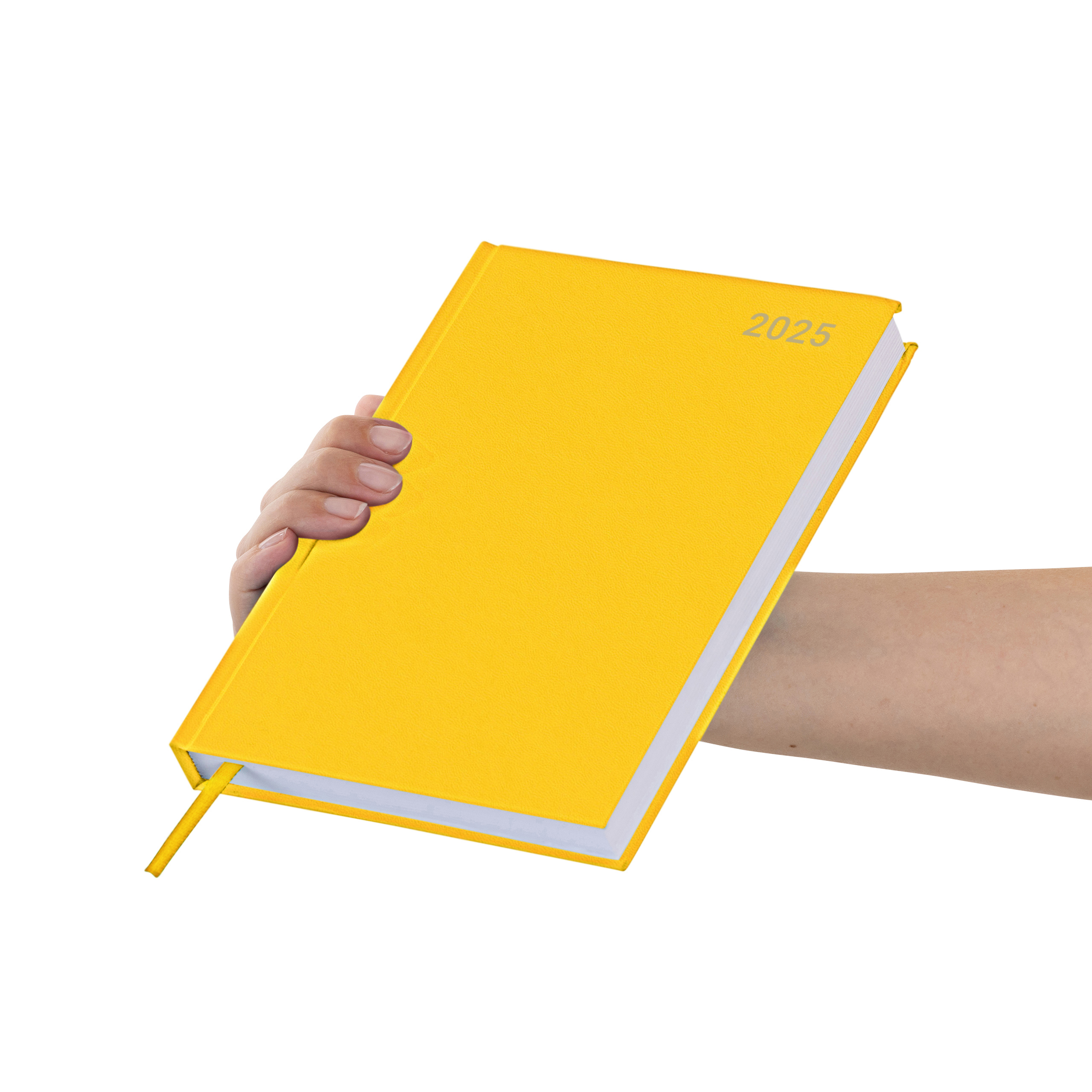 2025 A5 Page A Day Diary Yellow Design Evelay