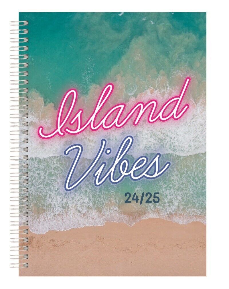 20242025 A5 Academic Week To View Spiral Diary Island Vibes Design